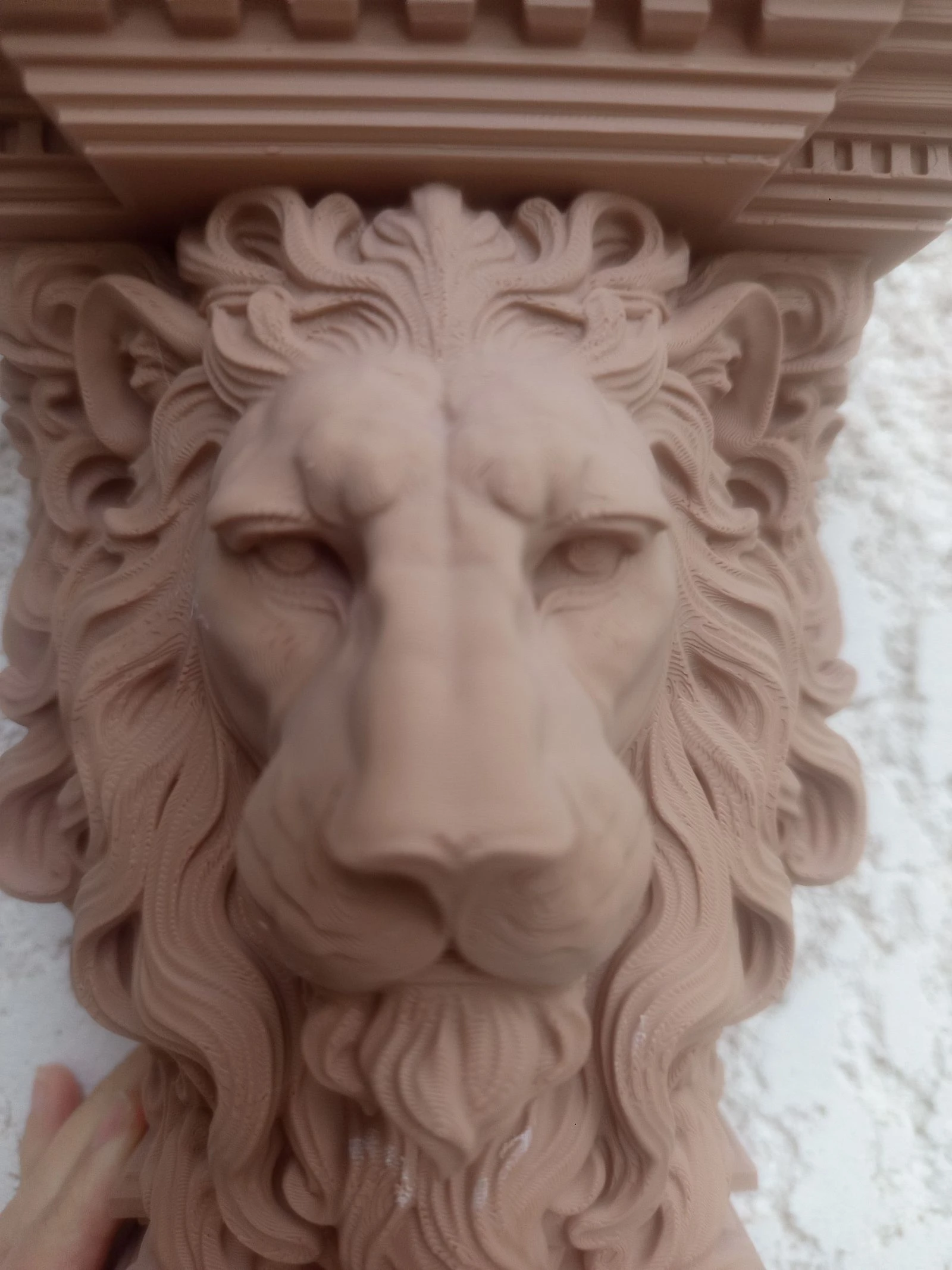 Etagère tablette tête de lion beige marron kleur beige hout 🍀 – photo 2